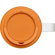 Kubek termiczny z serii Brite-Americano Grande o pojemności 350 ml, biały, pomarańczowy