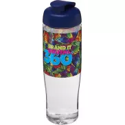 Bidon H2O Tempo® o pojemności 700 ml z wieczkiem zaciskowym, biały, niebieski