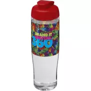 Bidon H2O Tempo® o pojemności 700 ml z wieczkiem zaciskowym, biały, czerwony