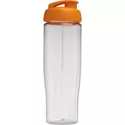 Bidon H2O Tempo® o pojemności 700 ml z wieczkiem zaciskowym, biały, pomarańczowy