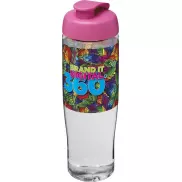 Bidon H2O Tempo® o pojemności 700 ml z wieczkiem zaciskowym, biały, różowy