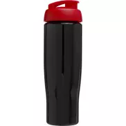 Bidon H2O Tempo® o pojemności 700 ml z wieczkiem zaciskowym, czarny, czerwony