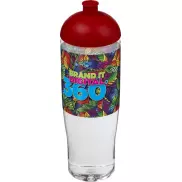 Bidon H2O Tempo® o pojemności 700 ml z wypukłym wieczkiem, biały, czerwony