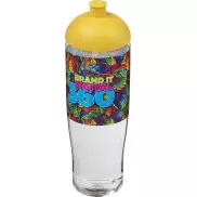 Bidon H2O Tempo® o pojemności 700 ml z wypukłym wieczkiem, biały, żółty