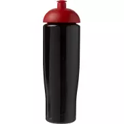 Bidon H2O Tempo® o pojemności 700 ml z wypukłym wieczkiem, czarny, czerwony