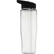 Bidon H2O Tempo® o pojemności 700 ml z wieczkiem z słomką, biały, czarny