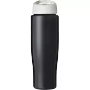 Bidon H2O Tempo® o pojemności 700 ml z wieczkiem z słomką, czarny, biały