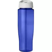 Bidon H2O Tempo® o pojemności 700 ml z wieczkiem z słomką, niebieski, biały
