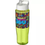 Bidon H2O Tempo® o pojemności 700 ml z wieczkiem z słomką, zielony, biały
