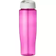 Bidon H2O Tempo® o pojemności 700 ml z wieczkiem z słomką, różowy, biały