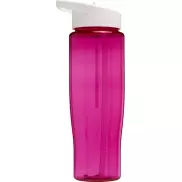 Bidon H2O Tempo® o pojemności 700 ml z wieczkiem z słomką, różowy, biały