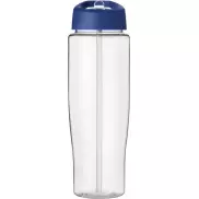 Bidon H2O Tempo® o pojemności 700 ml z wieczkiem z słomką, biały, niebieski