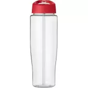 Bidon H2O Tempo® o pojemności 700 ml z wieczkiem z słomką, biały, czerwony