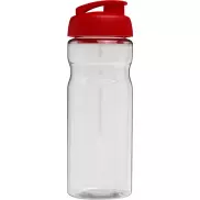 Bidon H2O Base® o pojemności 650 ml z wieczkiem zaciskowym, biały, czerwony