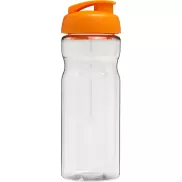 Bidon H2O Base® o pojemności 650 ml z wieczkiem zaciskowym, biały, pomarańczowy