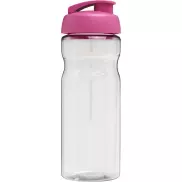 Bidon H2O Base® o pojemności 650 ml z wieczkiem zaciskowym, biały, różowy