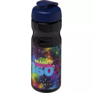 Bidon H2O Base® o pojemności 650 ml z wieczkiem zaciskowym, czarny, niebieski
