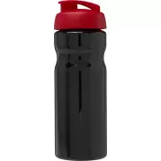 Bidon H2O Base® o pojemności 650 ml z wieczkiem zaciskowym, czarny, czerwony