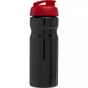 Bidon H2O Base® o pojemności 650 ml z wieczkiem zaciskowym, czarny, czerwony