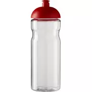 Bidon H2O Base® o pojemności 650 ml z wypukłym wieczkiem, biały, czerwony
