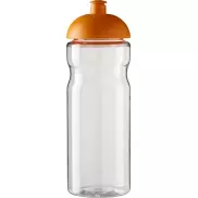 Bidon H2O Base® o pojemności 650 ml z wypukłym wieczkiem, biały, pomarańczowy