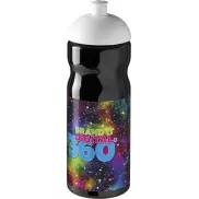 Bidon H2O Base® o pojemności 650 ml z wypukłym wieczkiem, czarny, biały