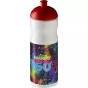 Bidon H2O Base® o pojemności 650 ml z wypukłym wieczkiem, biały, czerwony