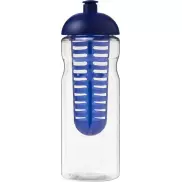Bidon H2O Base® z wypukłym wieczkiem o pojemności 650 ml z możliwością przyrządzania wody smakowej, biały, niebieski