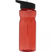 Bidon H2O Base® o pojemności 650 ml z wieczkiem z słomką, czerwony, czarny