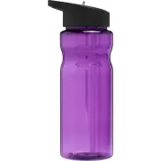 Bidon H2O Base® o pojemności 650 ml z wieczkiem z słomką, fioletowy, czarny