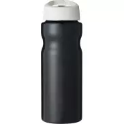 Bidon H2O Base® o pojemności 650 ml z wieczkiem z słomką, czarny, biały