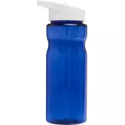 Bidon H2O Base® o pojemności 650 ml z wieczkiem z słomką, niebieski, biały