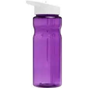 Bidon H2O Base® o pojemności 650 ml z wieczkiem z słomką, fioletowy, biały