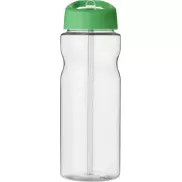 Bidon H2O Base® o pojemności 650 ml z wieczkiem z słomką, biały, zielony