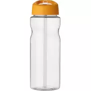 Bidon H2O Base® o pojemności 650 ml z wieczkiem z słomką, biały, pomarańczowy