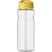 Bidon H2O Base® o pojemności 650 ml z wieczkiem z słomką, biały, żółty