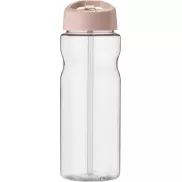 Bidon H2O Base® o pojemności 650 ml z wieczkiem z słomką, różowy, biały