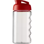 Bidon H2O Bop® o pojemności 500 ml z wieczkiem zaciskowym, biały, czerwony
