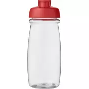 Bidon H2O Pulse® o pojemności 600 ml z wieczkiem zaciskowym, biały, czerwony