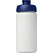 Bidon Baseline® Plus o pojemności 500 ml z wieczkiem zaciskowym, biały, niebieski