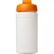 Bidon Baseline® Plus o pojemności 500 ml z wieczkiem zaciskowym, biały, pomarańczowy