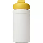 Bidon Baseline® Plus o pojemności 500 ml z wieczkiem zaciskowym, biały, żółty