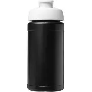 Bidon Baseline® Plus o pojemności 500 ml z wieczkiem zaciskowym, czarny, biały
