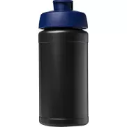 Bidon Baseline® Plus o pojemności 500 ml z wieczkiem zaciskowym, czarny, niebieski