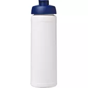 Bidon Baseline® Plus o pojemności 750 ml z wieczkiem zaciskowym, biały, niebieski