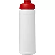 Bidon Baseline® Plus o pojemności 750 ml z wieczkiem zaciskowym, biały, czerwony