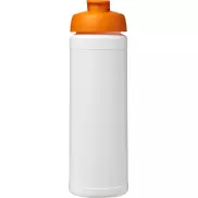 Bidon Baseline® Plus o pojemności 750 ml z wieczkiem zaciskowym, biały, pomarańczowy