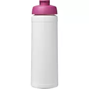 Bidon Baseline® Plus o pojemności 750 ml z wieczkiem zaciskowym, biały, różowy