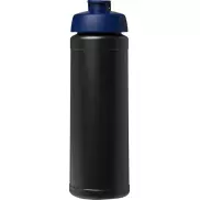 Bidon Baseline® Plus o pojemności 750 ml z wieczkiem zaciskowym, czarny, niebieski