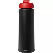 Bidon Baseline® Plus o pojemności 750 ml z wieczkiem zaciskowym, czarny, czerwony